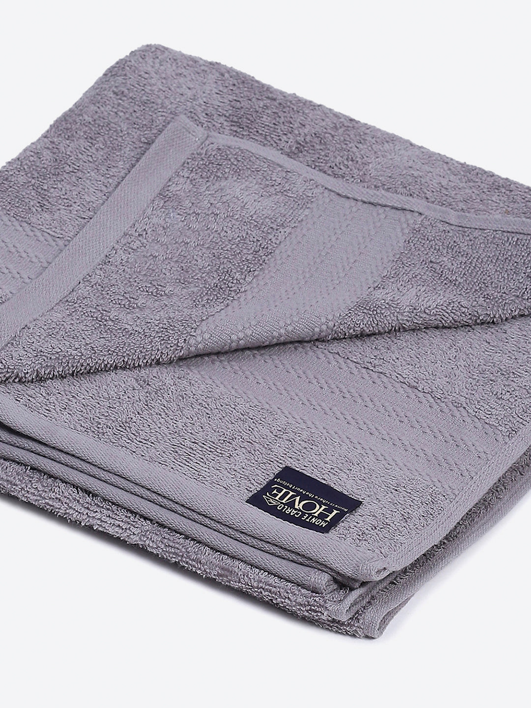Grey Cotton Solid 400 GSM Bath Towel (Jazz)