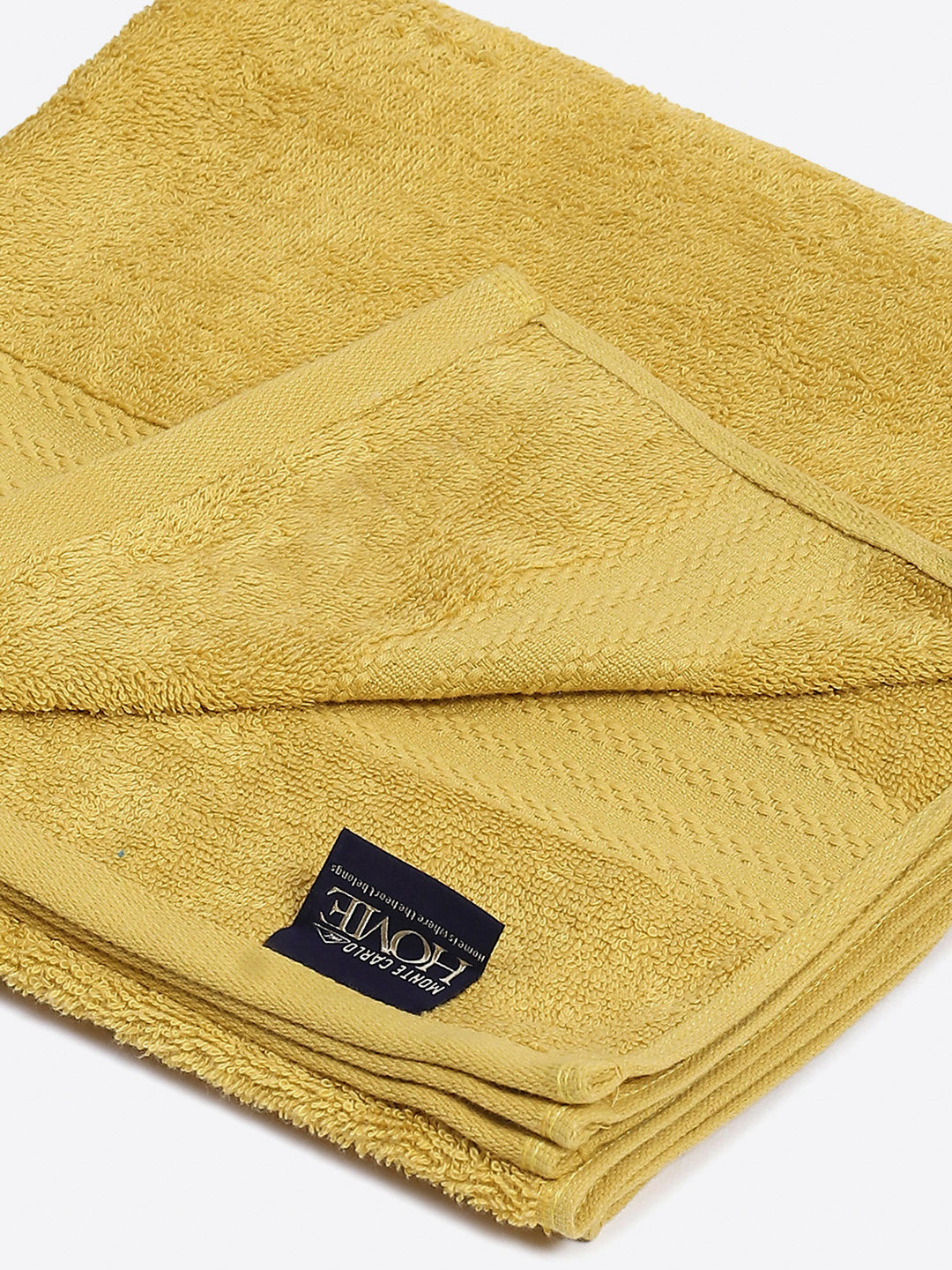Yellow Cotton Solid 400 GSM Bath Towel (Jazz)