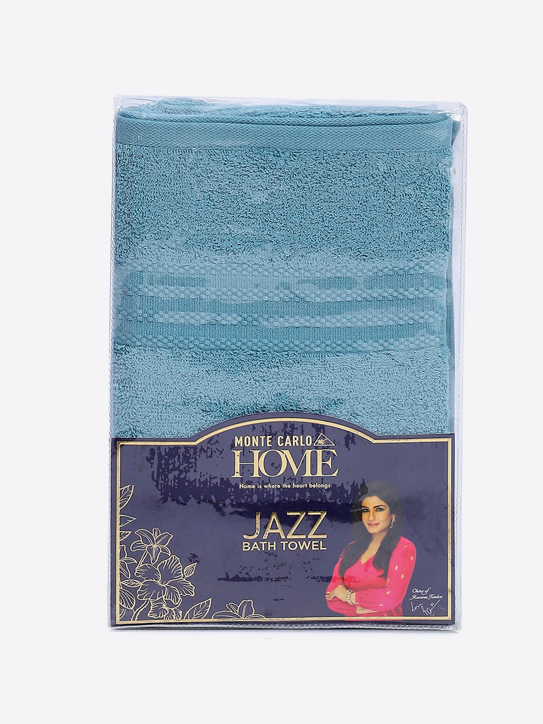 Sky Blue Cotton Solid 400 GSM Bath Towel (Jazz)
