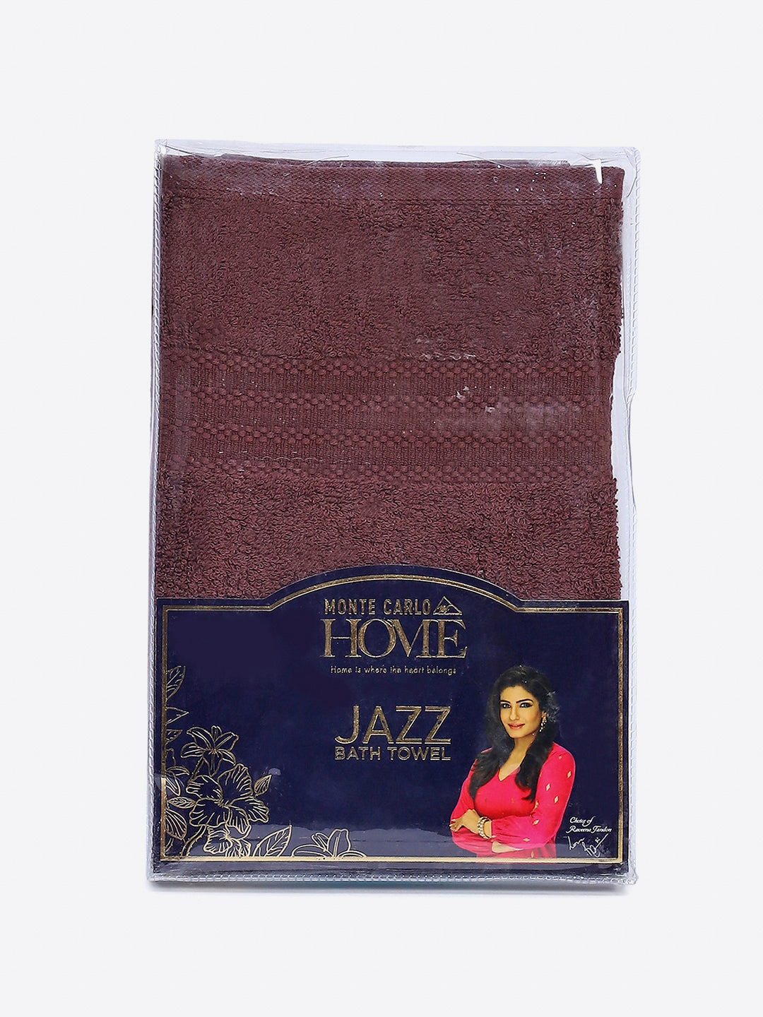 Brown Cotton Solid 400 GSM Bath Towel (Jazz)