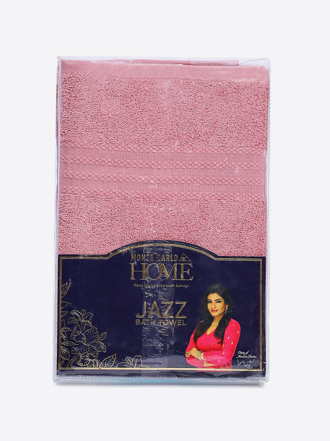 Light Pink Cotton Solid 400 GSM Bath Towel (Jazz)
