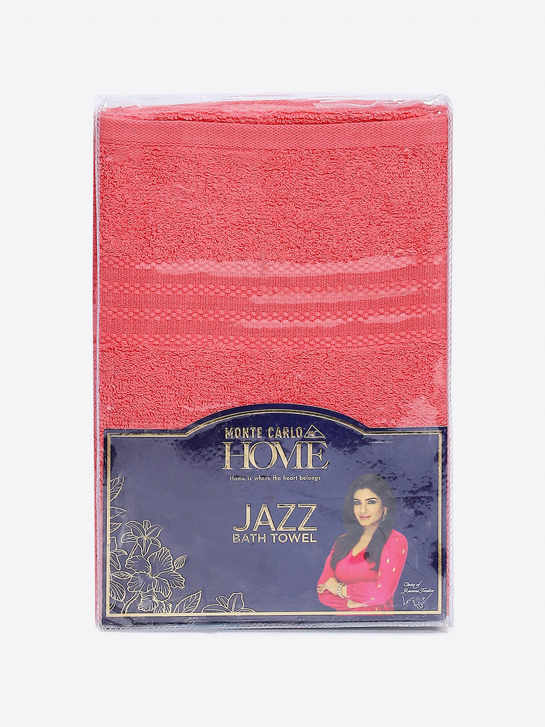 Pink Cotton Solid 400 GSM Bath Towel (Jazz)