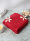Red Cotton Solid 400 GSM Bath Towel (Jazz)