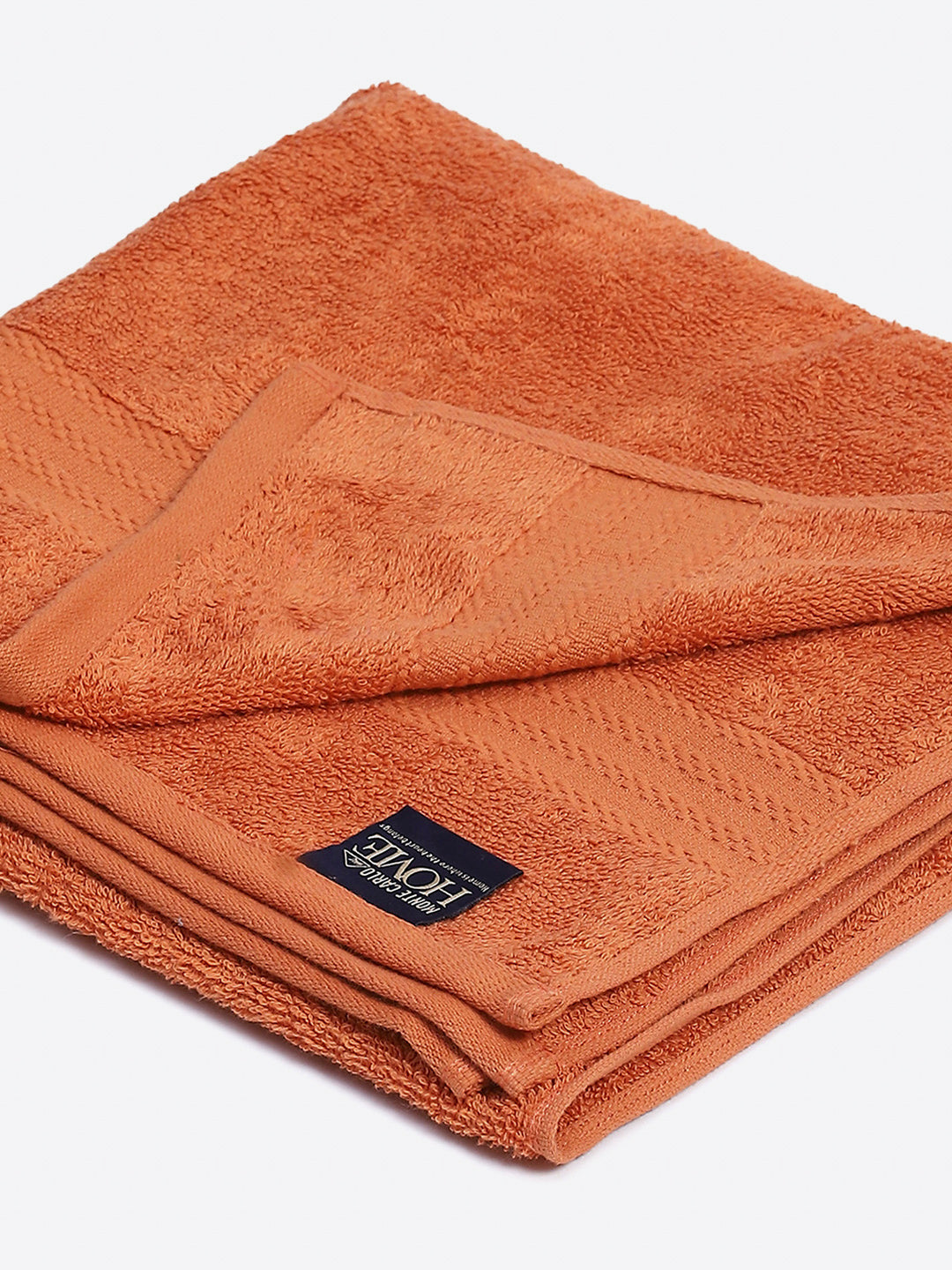 Orange Cotton Solid 400 GSM Bath Towel (Jazz)