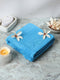 Aqua Blue Cotton Solid 400 GSM Bath Towel (Jazz)