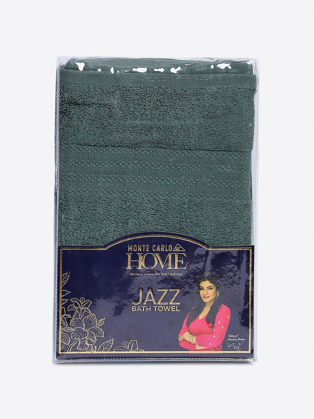 Green Cotton Solid 400 GSM Bath Towel (Jazz)