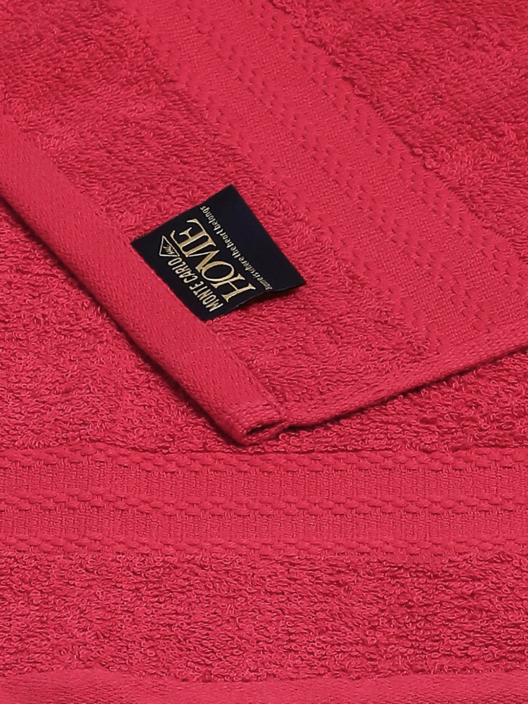 Dark Red Cotton Solid 380 GSM 2 Bath Towel & 2 Hand Towel