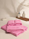 Light Pink Cotton Solid 380 GSM 2 Bath Towel & 2 Hand Towel