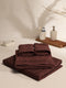 Dark Brown Cotton Solid 380 GSM 2 Bath Towel & 2 Hand Towel