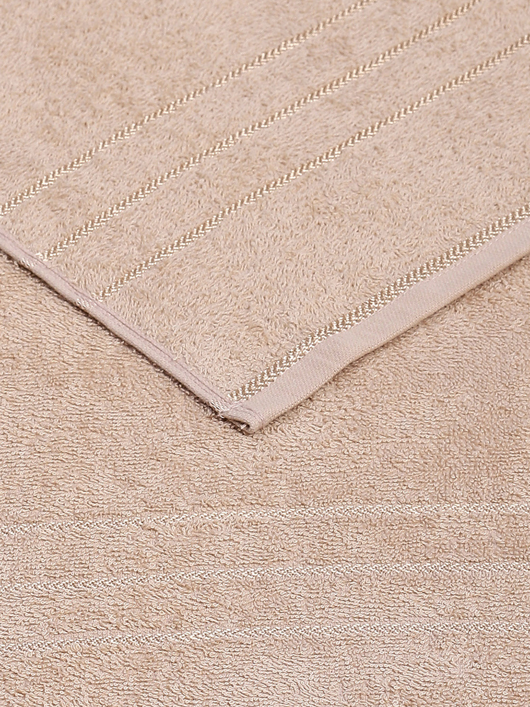 Beige Cotton Solid 350 GSM Bath Towel (Soho)
