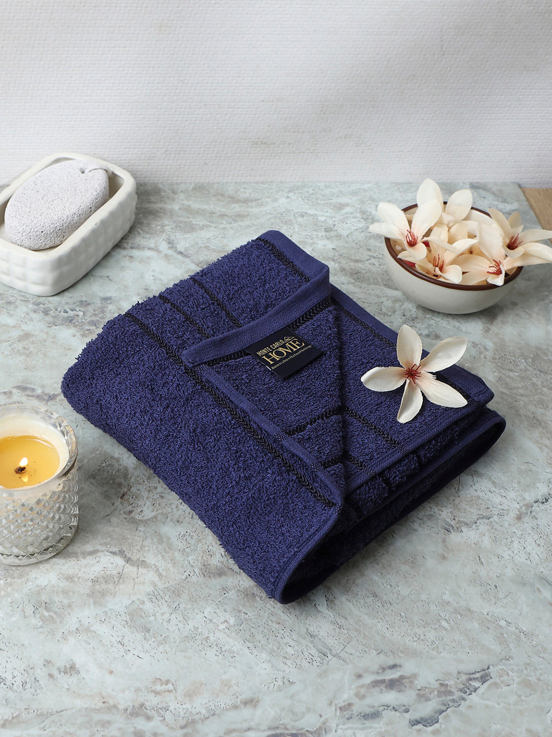Purple Cotton Solid 350 GSM Bath Towel (Soho)