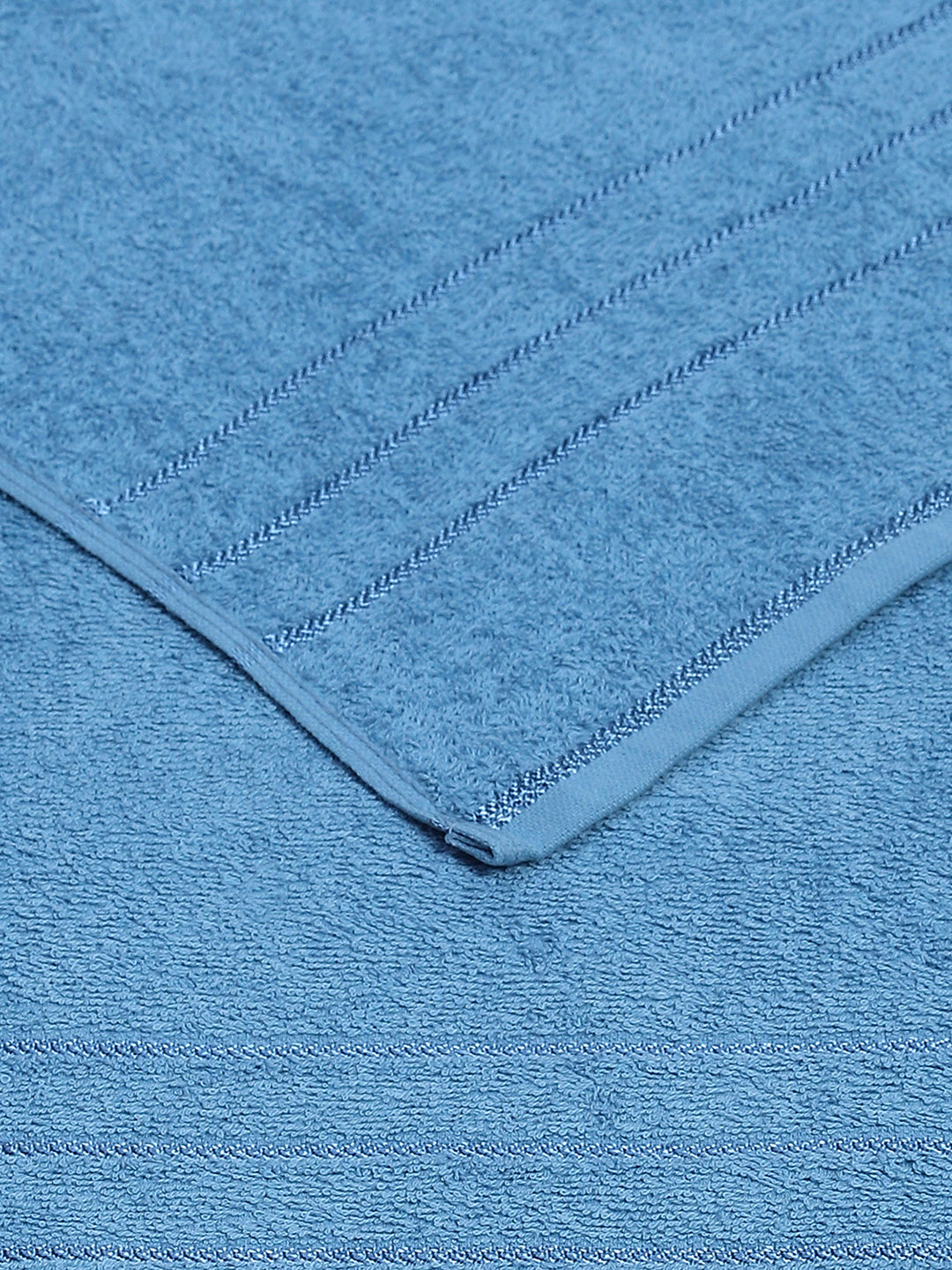 Light Blue Cotton Solid 350 GSM Bath Towel (Soho)