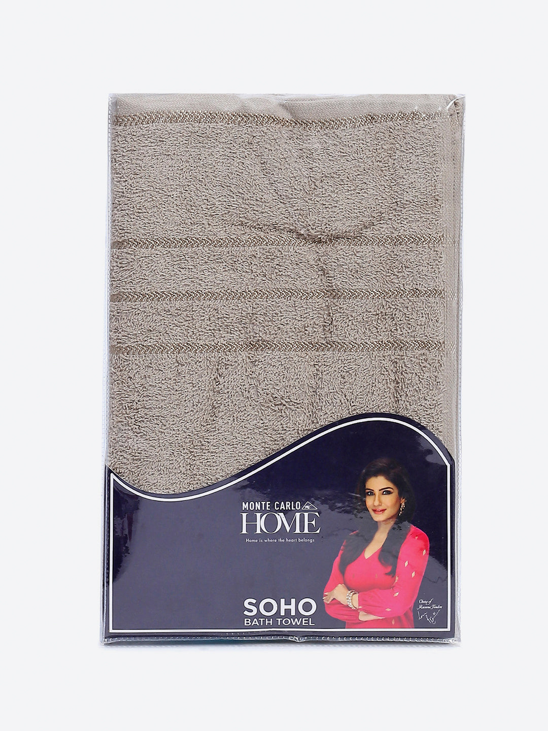Grey Cotton Solid 350 GSM Bath Towel (Soho)