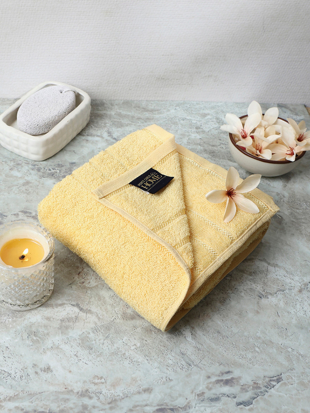 Mustard Cotton Solid 350 GSM Bath Towel (Soho)