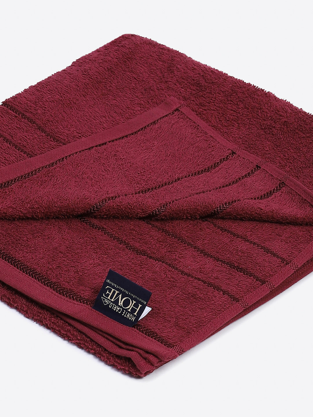 Maroon Cotton Solid 350 GSM Bath Towel (Soho)