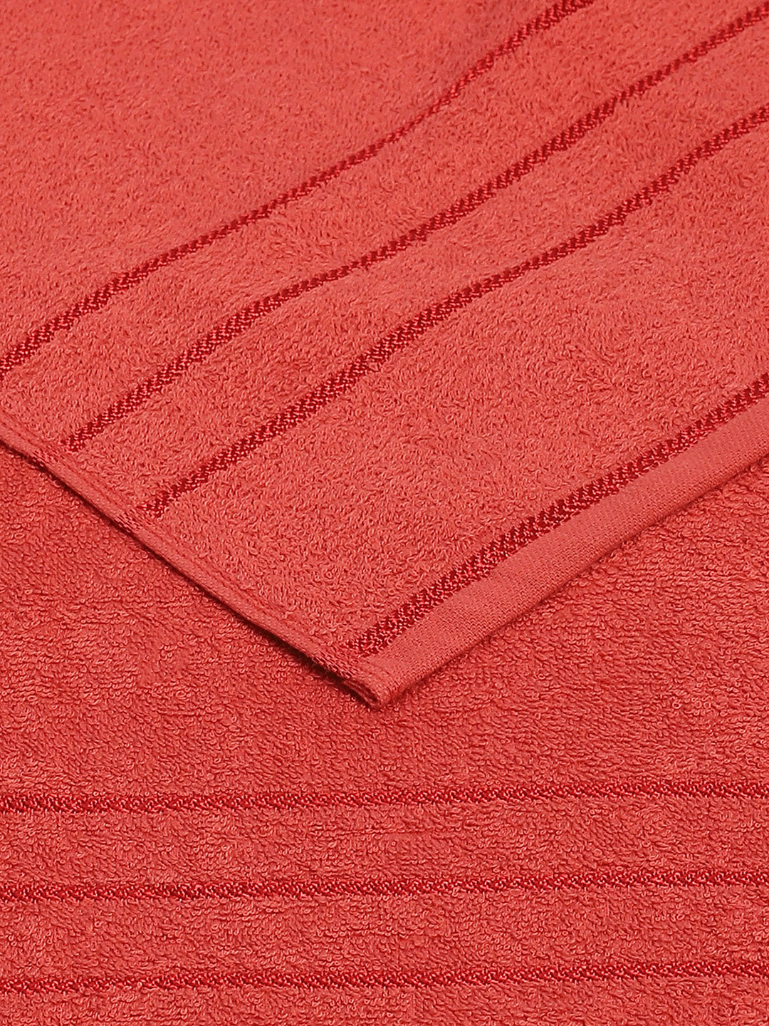 Red Cotton Solid 350 GSM Bath Towel (Soho)