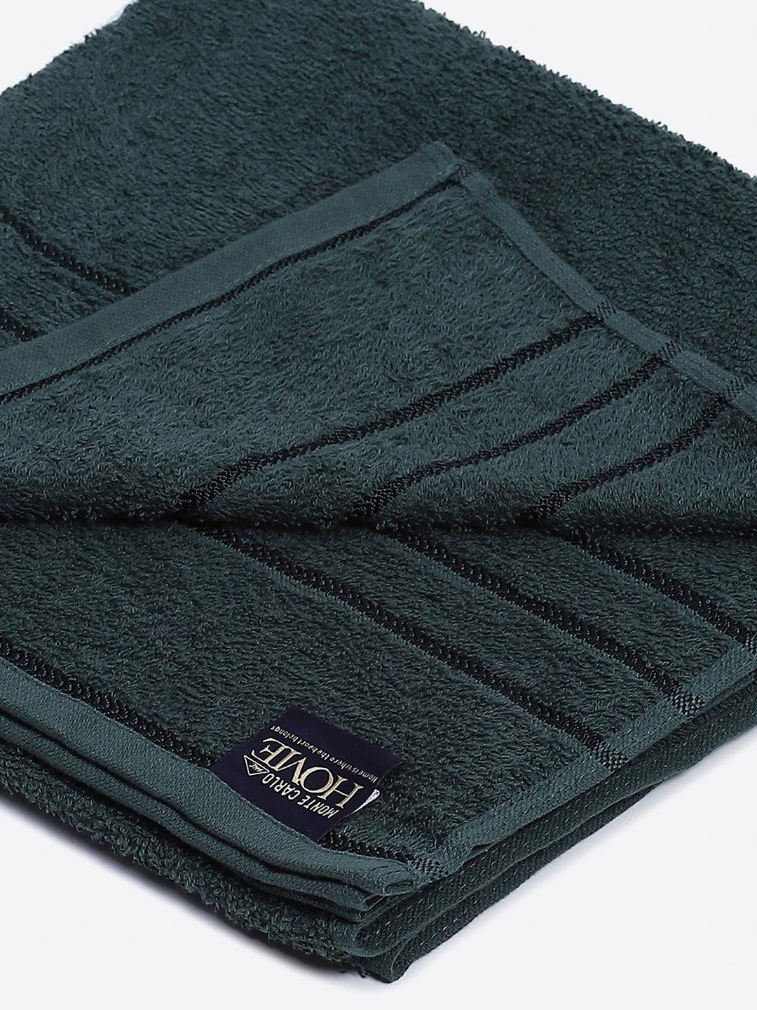 Bottle Green Cotton Solid 350 GSM Bath Towel (Soho)