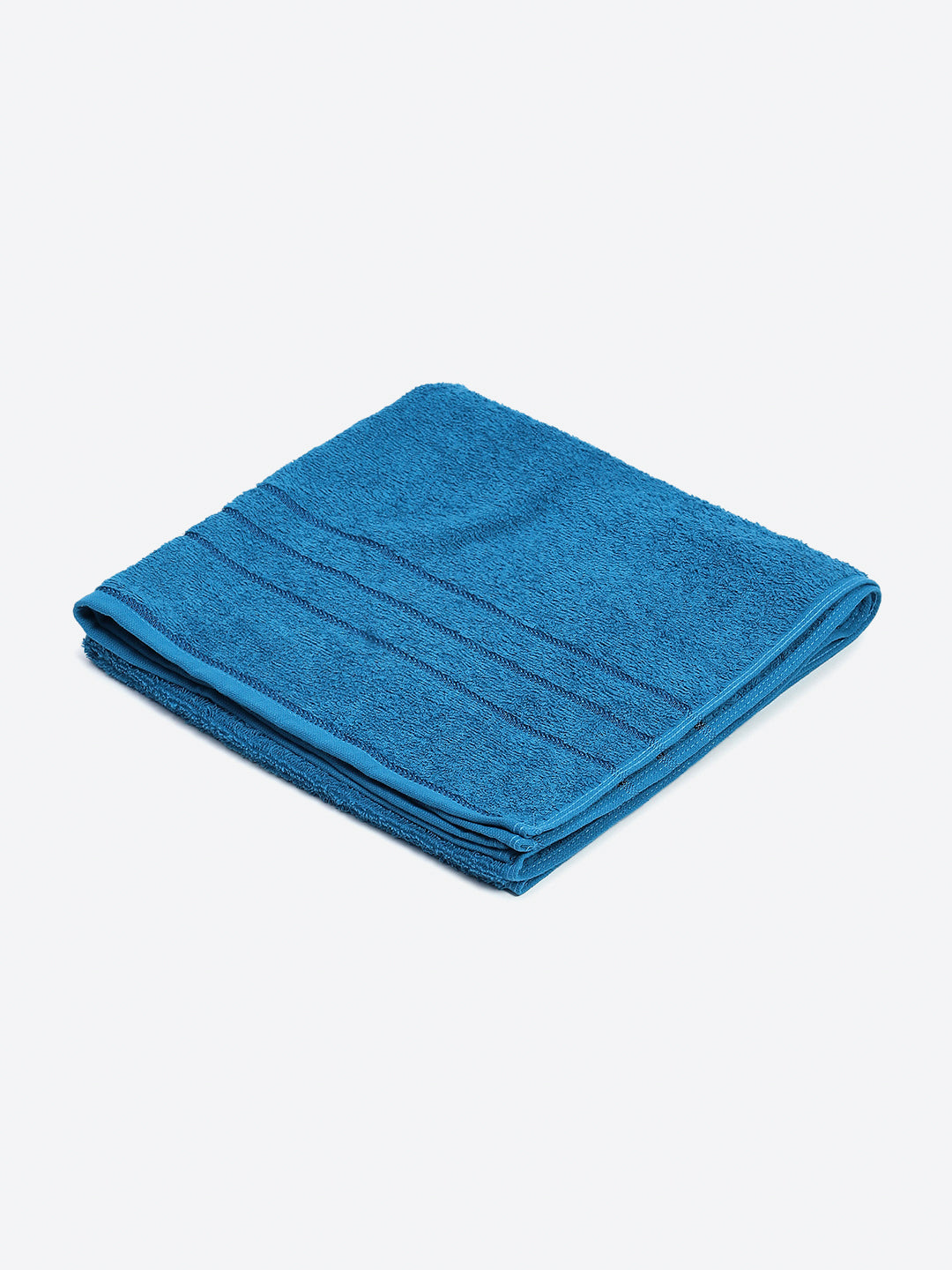 Aqua Blue Cotton Solid 350 GSM Bath Towel (Soho)
