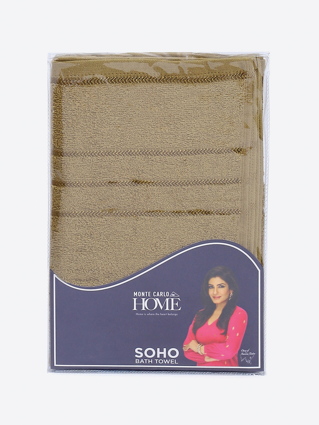 Camel Brown Cotton Solid 350 GSM Bath Towel (Soho)