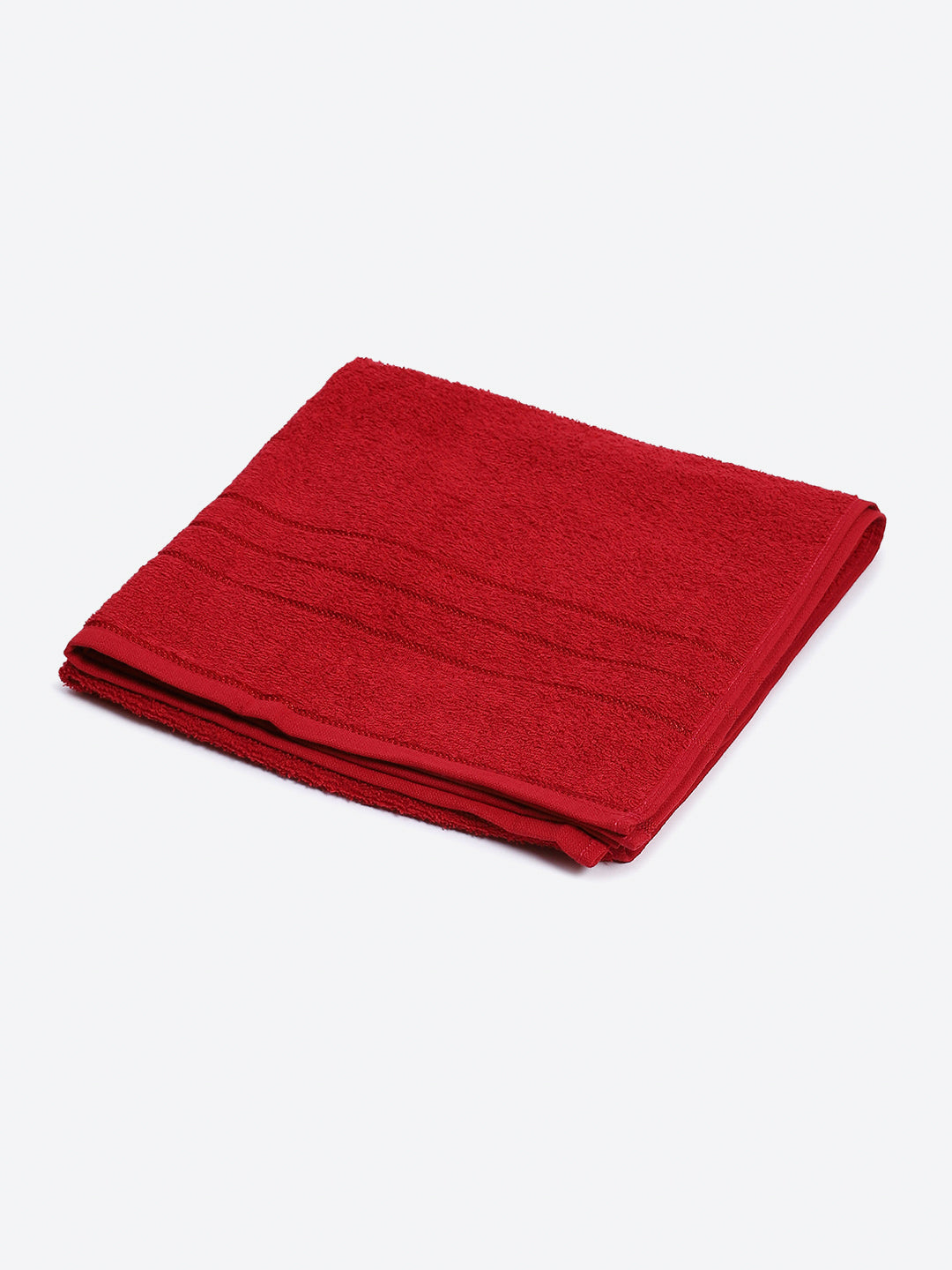 Red Cotton Solid 350 GSM Bath Towel (Soho)