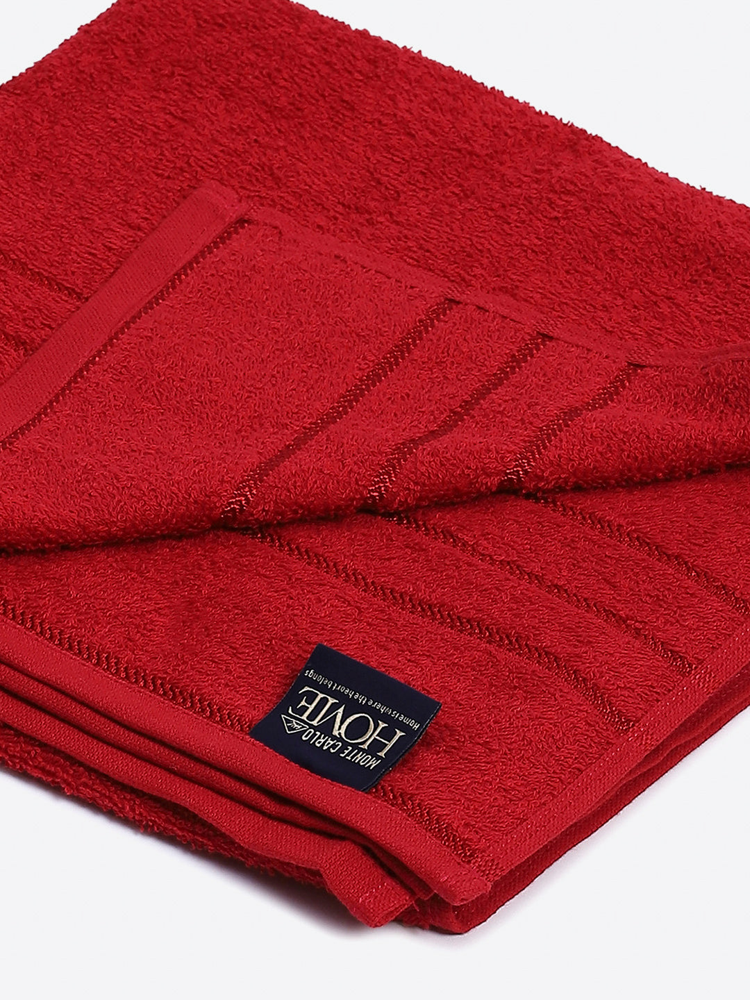Red Cotton Solid 350 GSM Bath Towel (Soho)