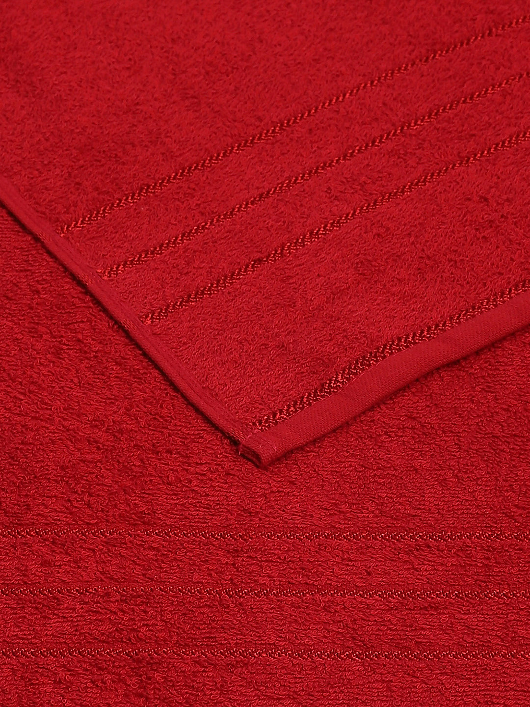 Red Cotton Solid 350 GSM Bath Towel (Soho)