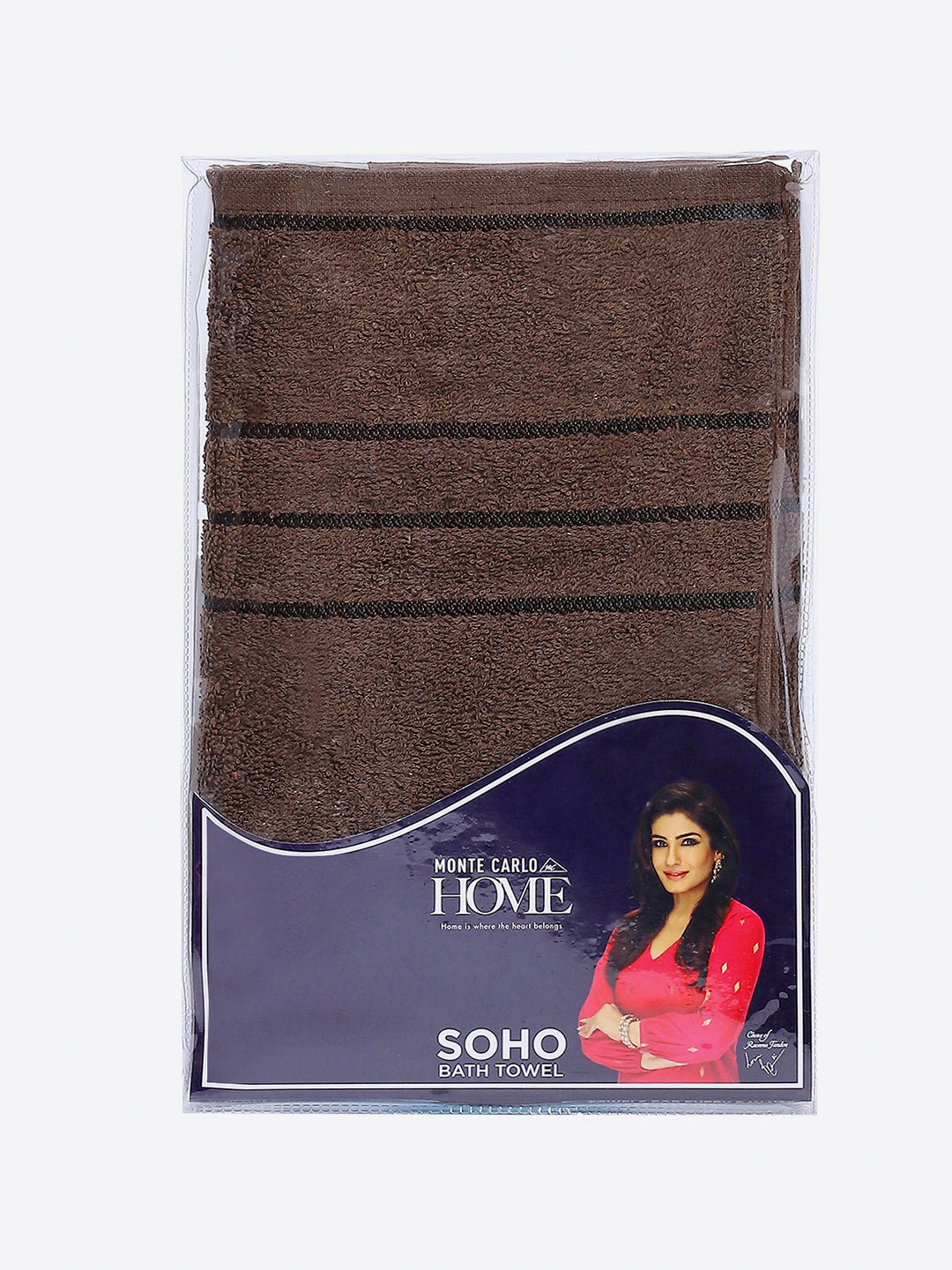 Brown Cotton Solid 350 GSM Bath Towel (Soho)