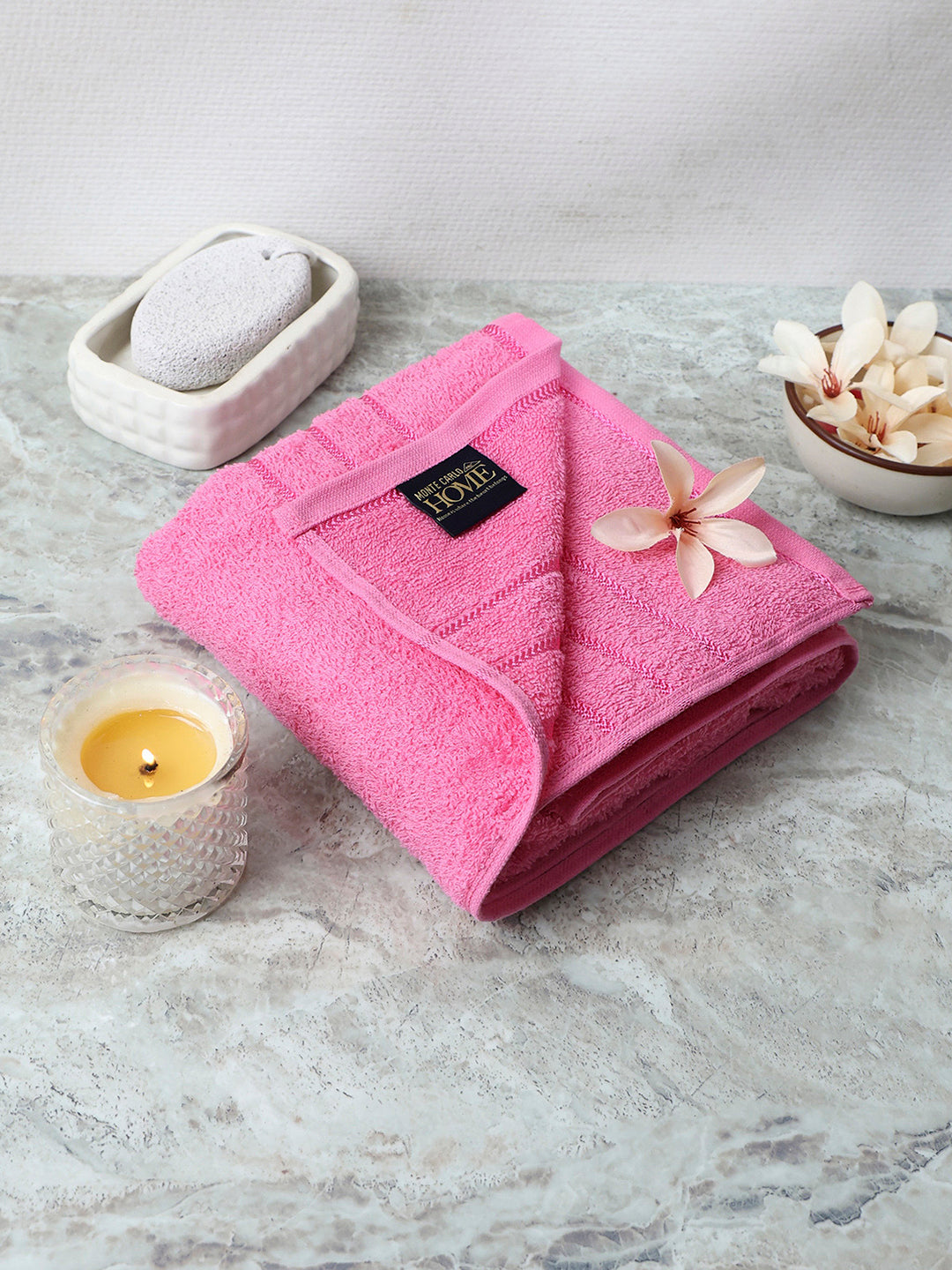 Magenta Cotton Solid 350 GSM Bath Towel (Soho)