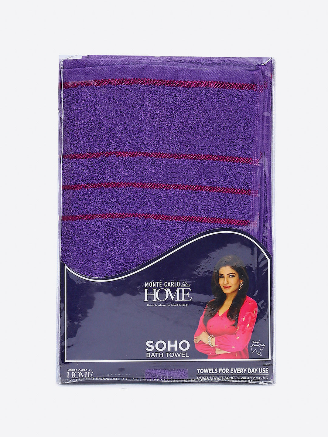 Purple Cotton Solid 350 GSM Bath Towel (Soho)