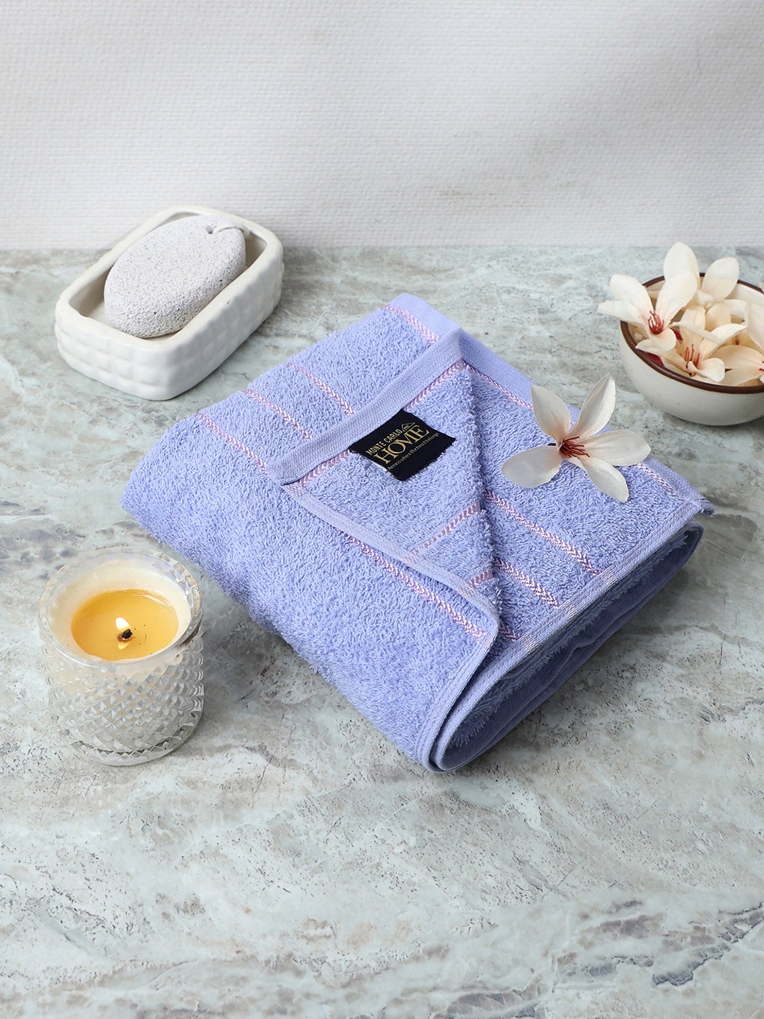 Purple Cotton Solid 350 GSM Bath Towel (Soho)