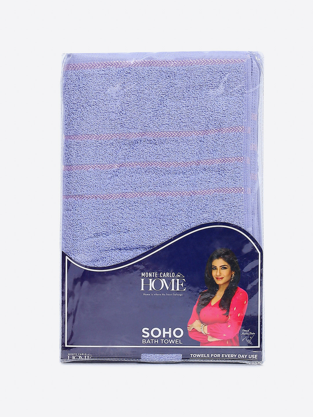 Purple Cotton Solid 350 GSM Bath Towel (Soho)