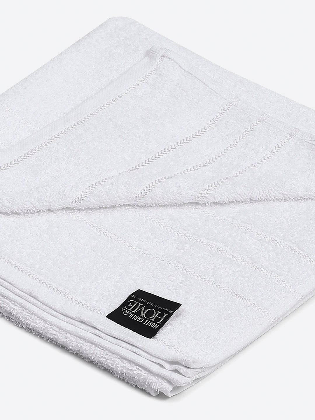 White Cotton Solid 350 GSM Bath Towel (Soho)