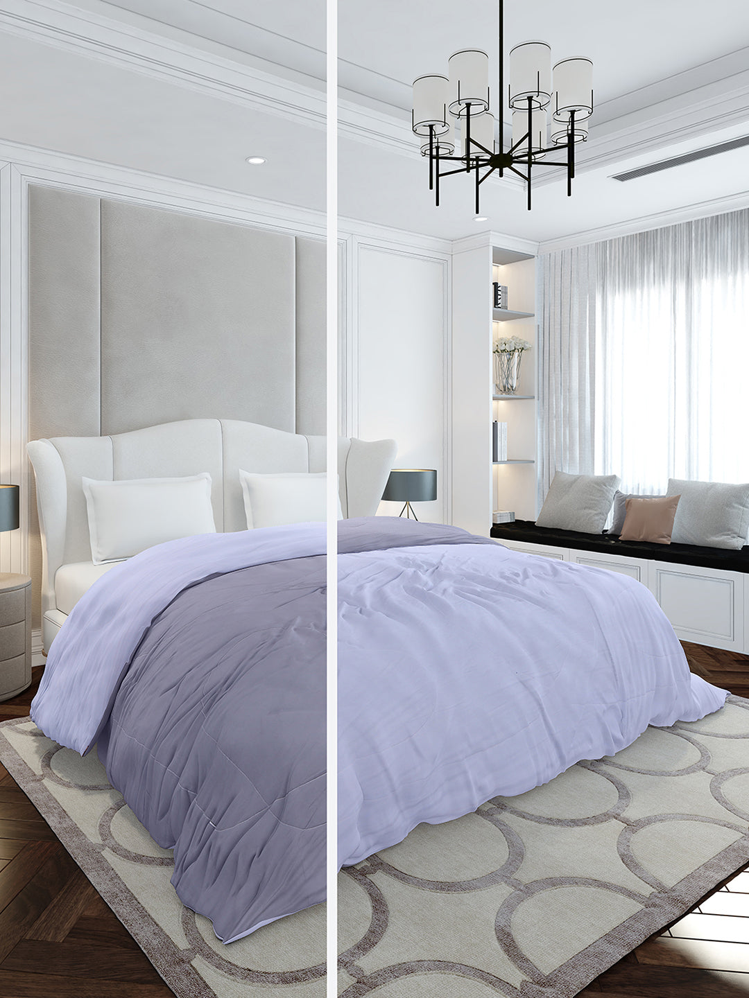 Solid Double Bed 110 GSM Comforter for AC Room - (Icefelgdb)