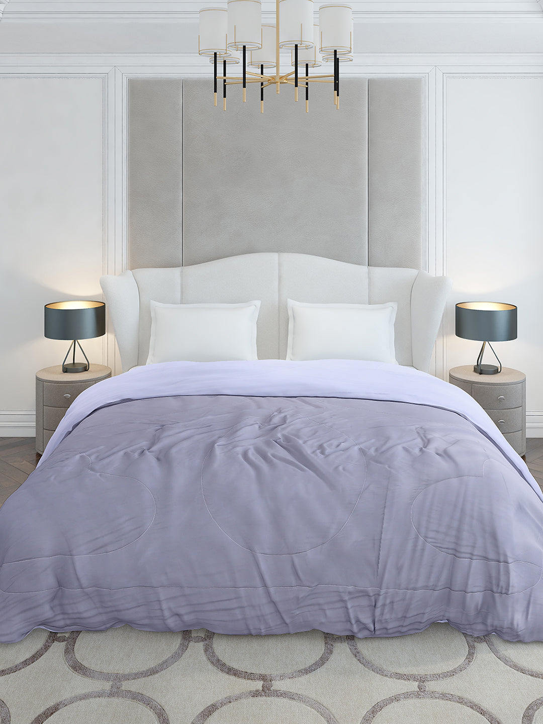 Solid Double Bed 110 GSM Comforter for AC Room - (Icefelgdb)