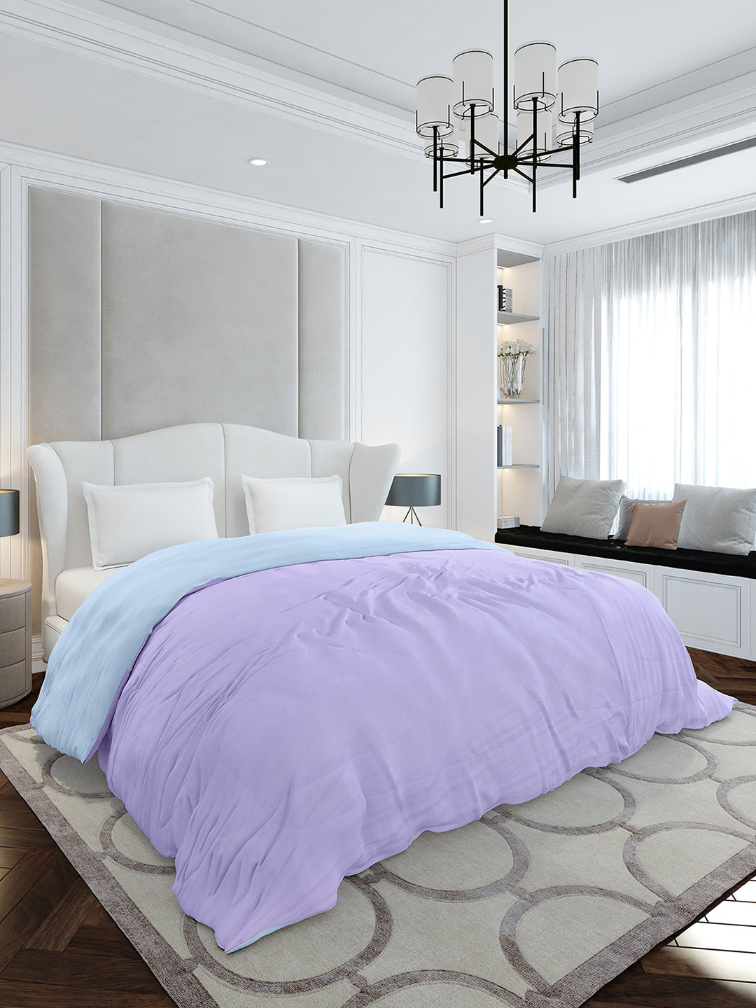 Solid Double Bed 110 GSM Comforter for AC Room - (Icefelgdb)