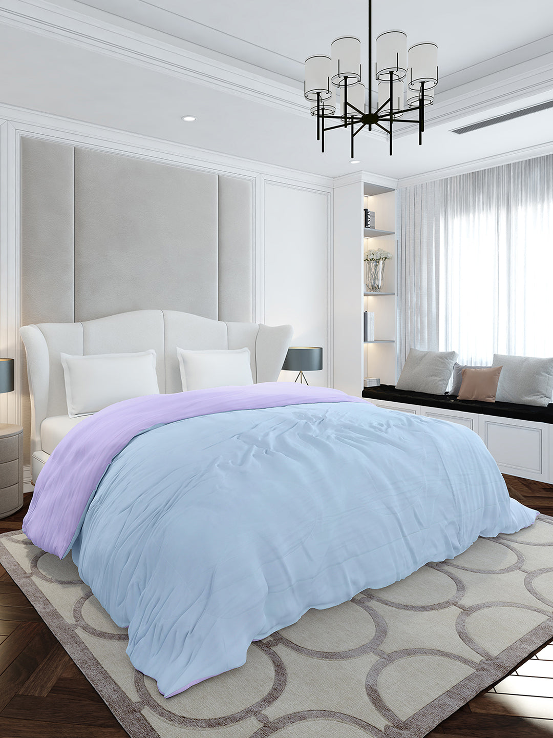 Solid Double Bed 110 GSM Comforter for AC Room - (Icefelgdb)