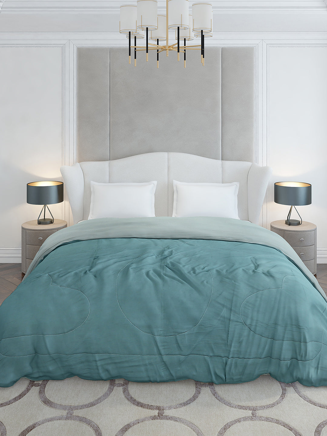 Solid Double Bed 110 GSM Comforter for AC Room - (Icefelgdb)