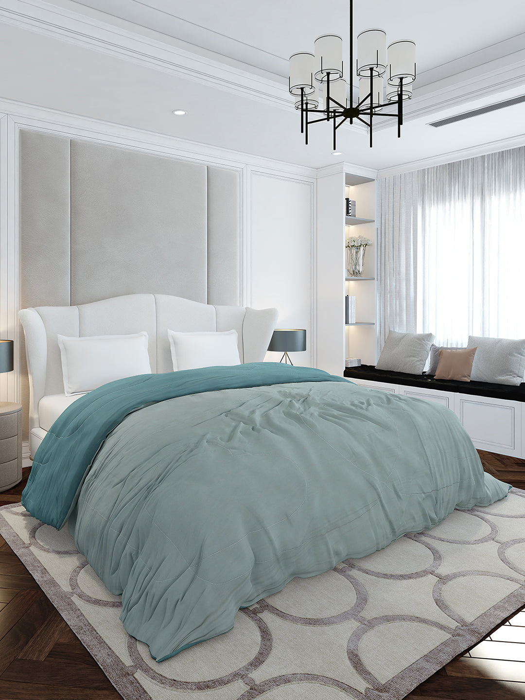 Solid Double Bed 110 GSM Comforter for AC Room - (Icefelgdb)