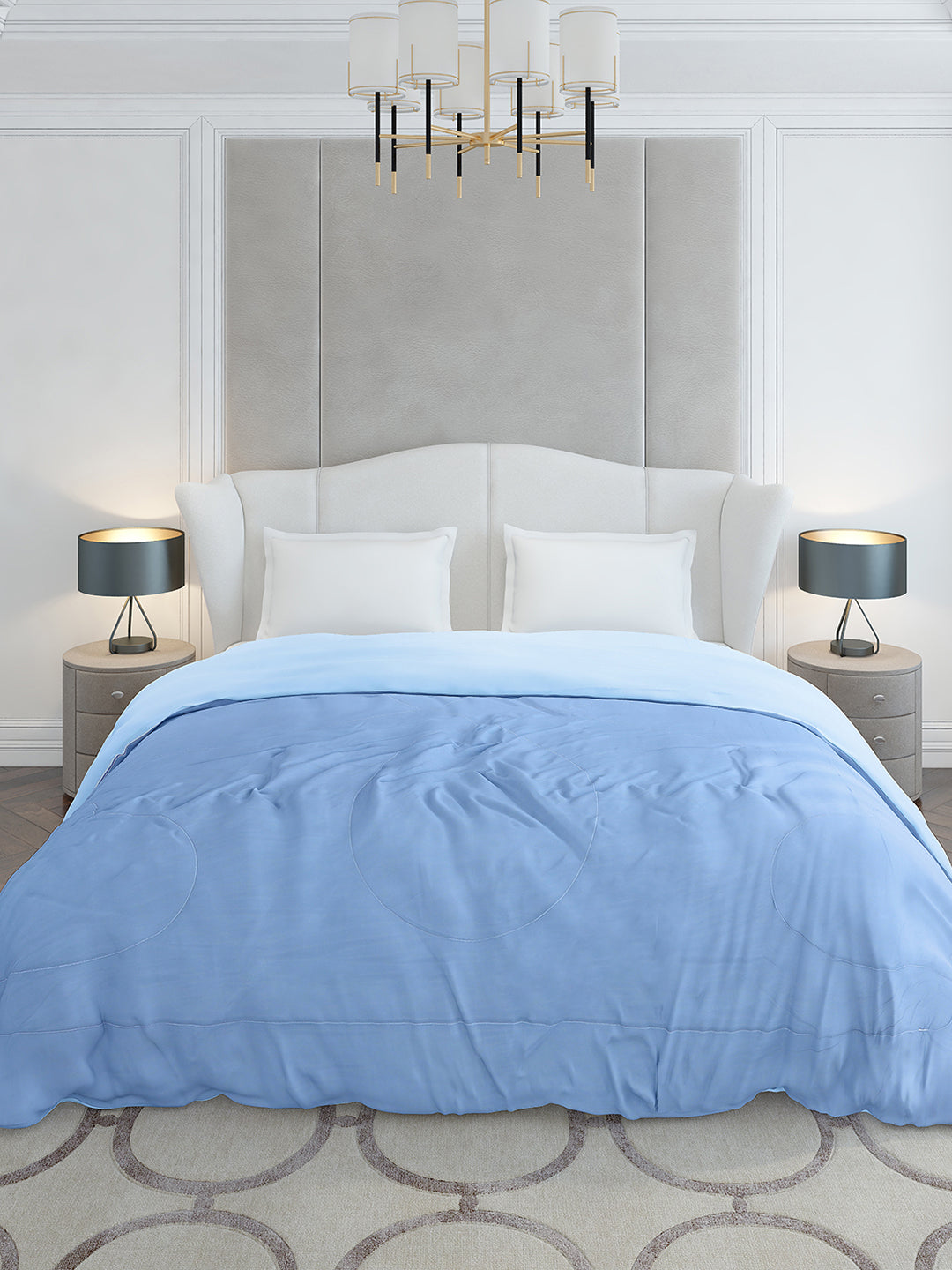 Solid Double Bed 110 GSM Comforter for AC Room - (Icefelgdb)