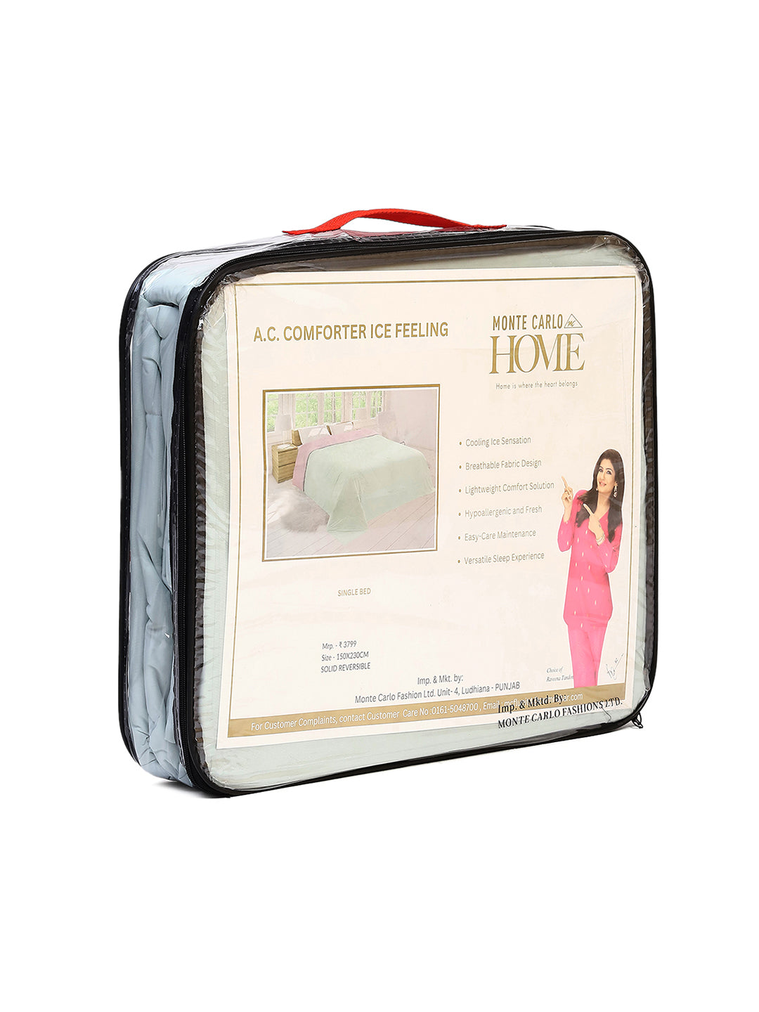 Solid Single Bed 110 GSM Comforter for AC Room - (Icefelgsb)