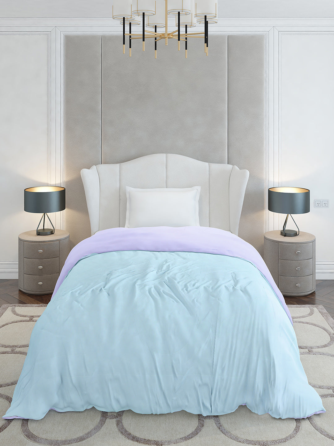 Solid Single Bed 110 GSM Comforter for AC Room - (Icefelgsb)