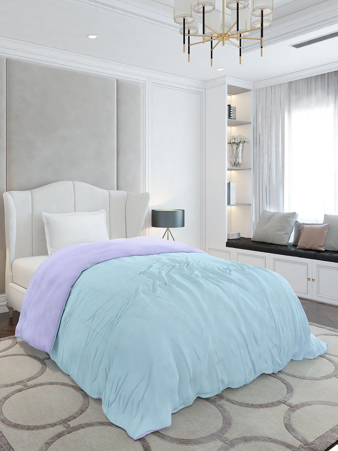 Solid Single Bed 110 GSM Comforter for AC Room - (Icefelgsb)