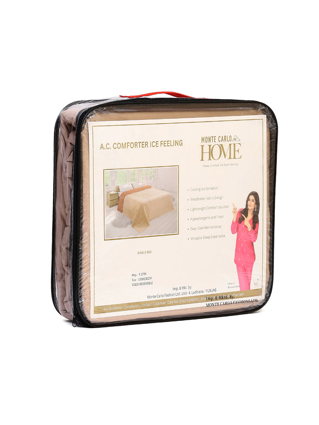 Solid Single Bed 110 GSM Comforter for AC Room - (Icefelgsb)