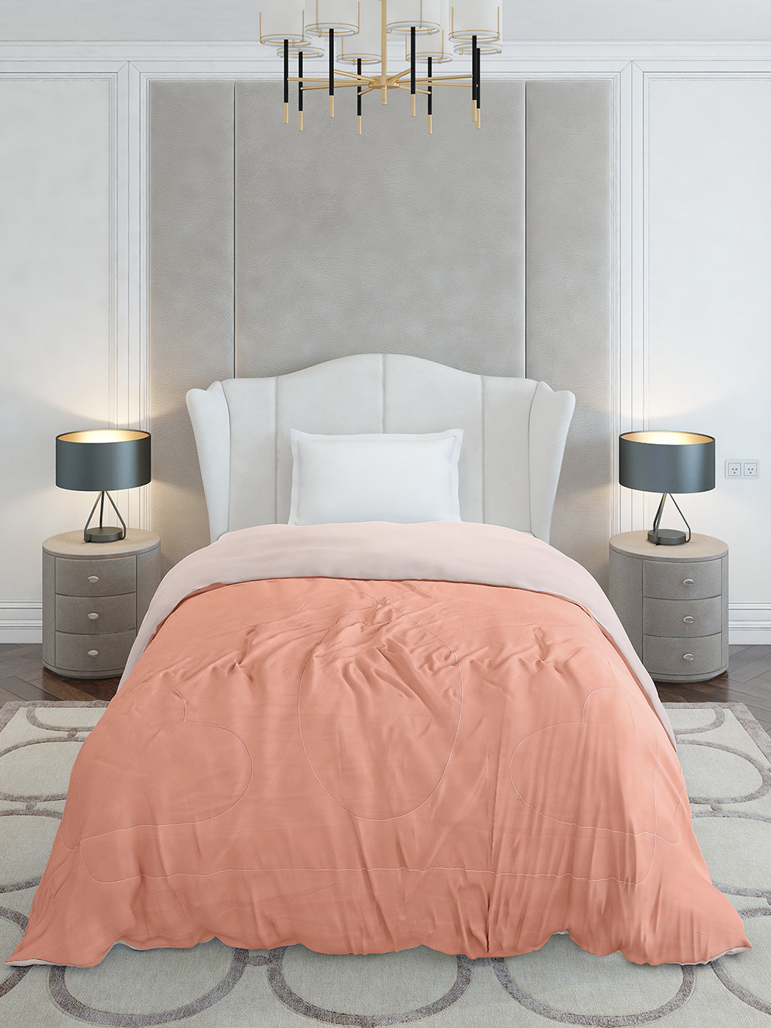 Solid Single Bed 110 GSM Comforter for AC Room - (Icefelgsb)