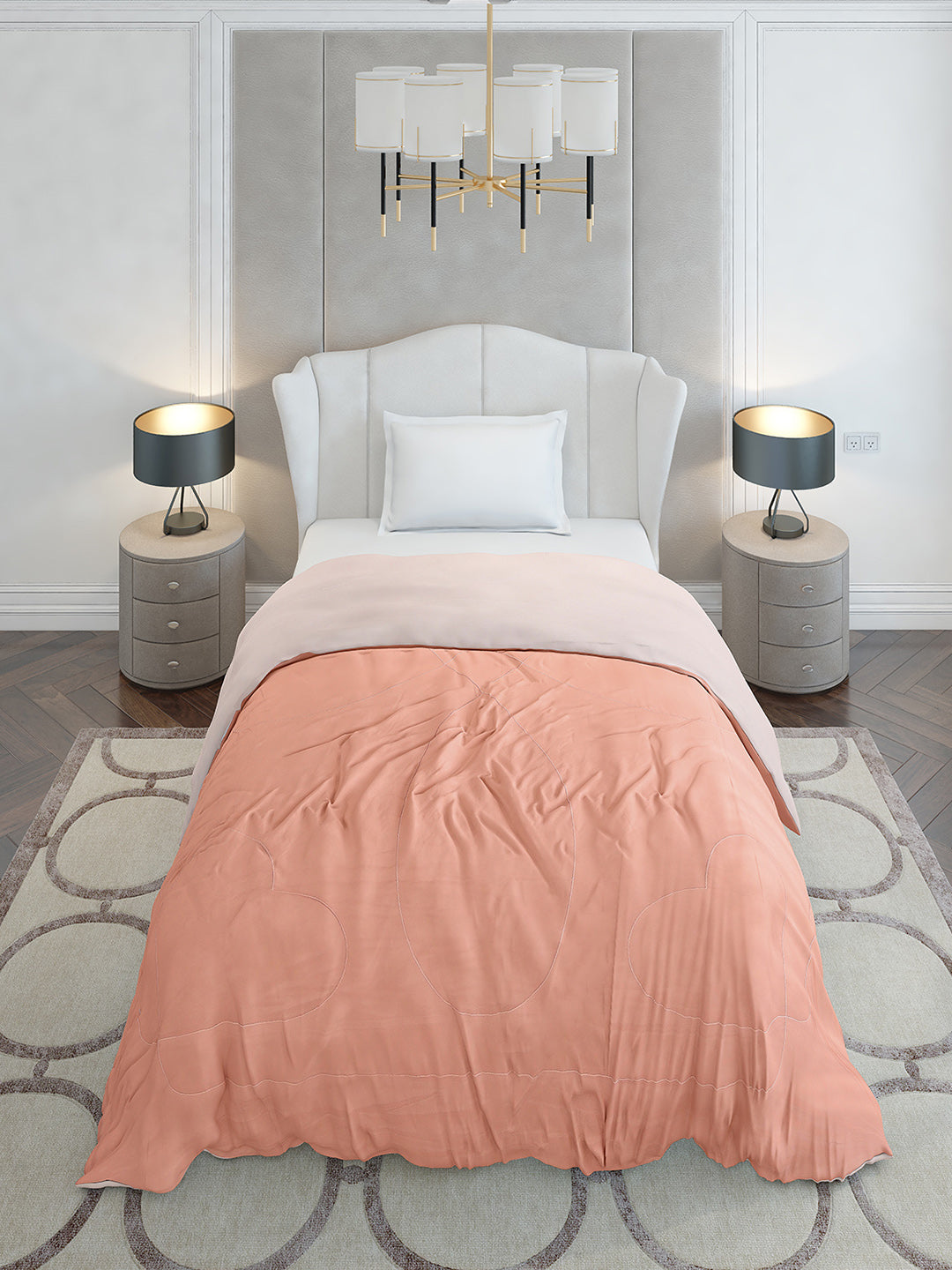 Solid Single Bed 110 GSM Comforter for AC Room - (Icefelgsb)