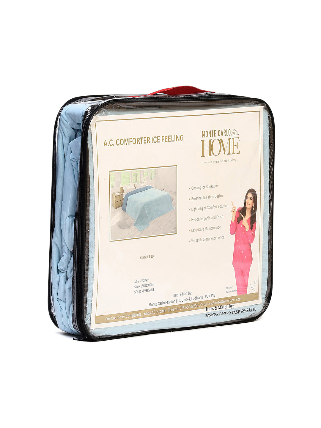 Solid Single Bed 110 GSM Comforter for AC Room - (Icefelgsb)