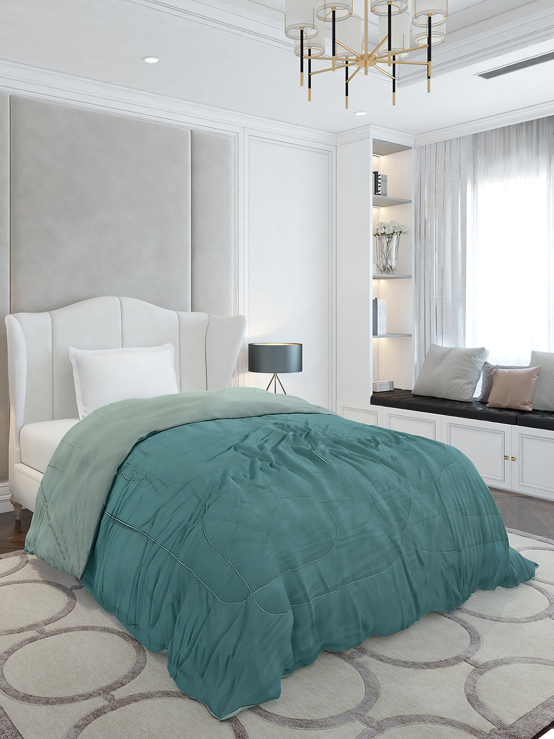 Solid Single Bed 110 GSM Comforter for AC Room - (Icefelgsb)