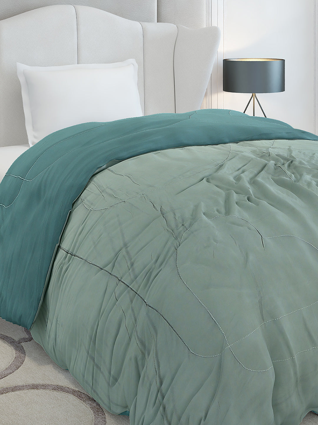 Solid Single Bed 110 GSM Comforter for AC Room - (Icefelgsb)