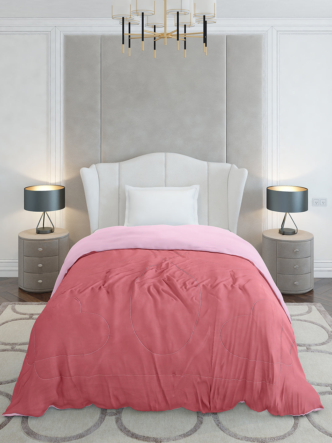 Solid Single Bed 110 GSM Comforter for AC Room - (Icefelgsb)