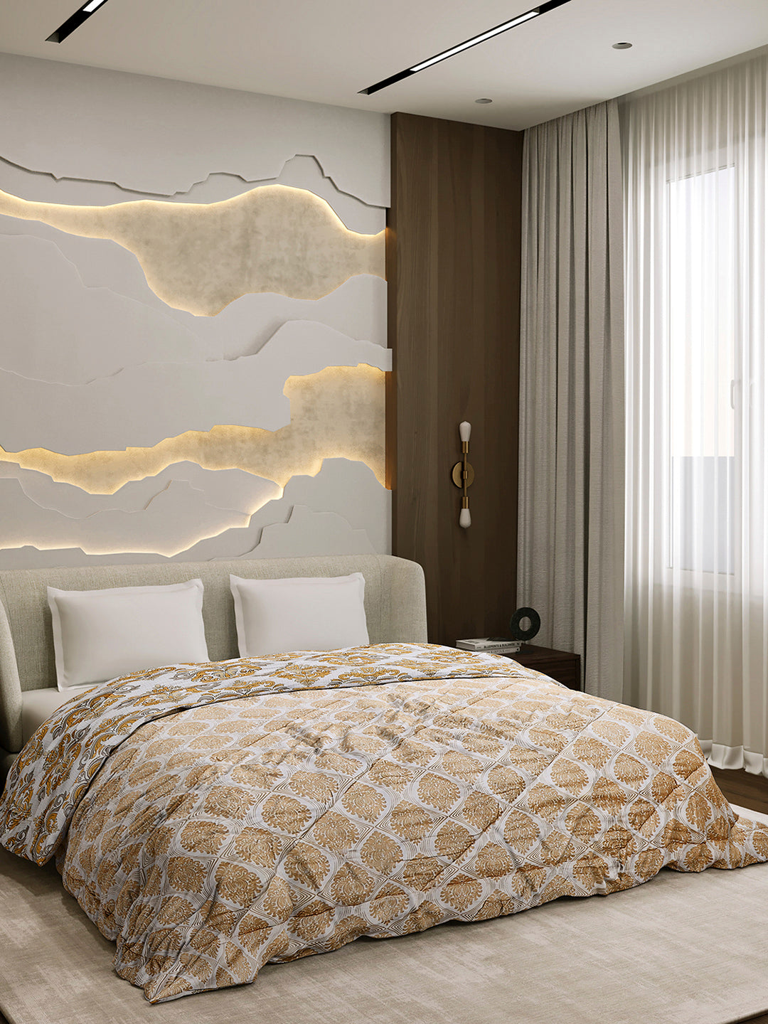 Printed Double Bed 3 Ply Comforter for AC Room - (Marvella)